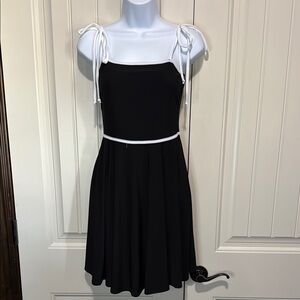 NWOT White Birch Black Mini Dress with White Accents